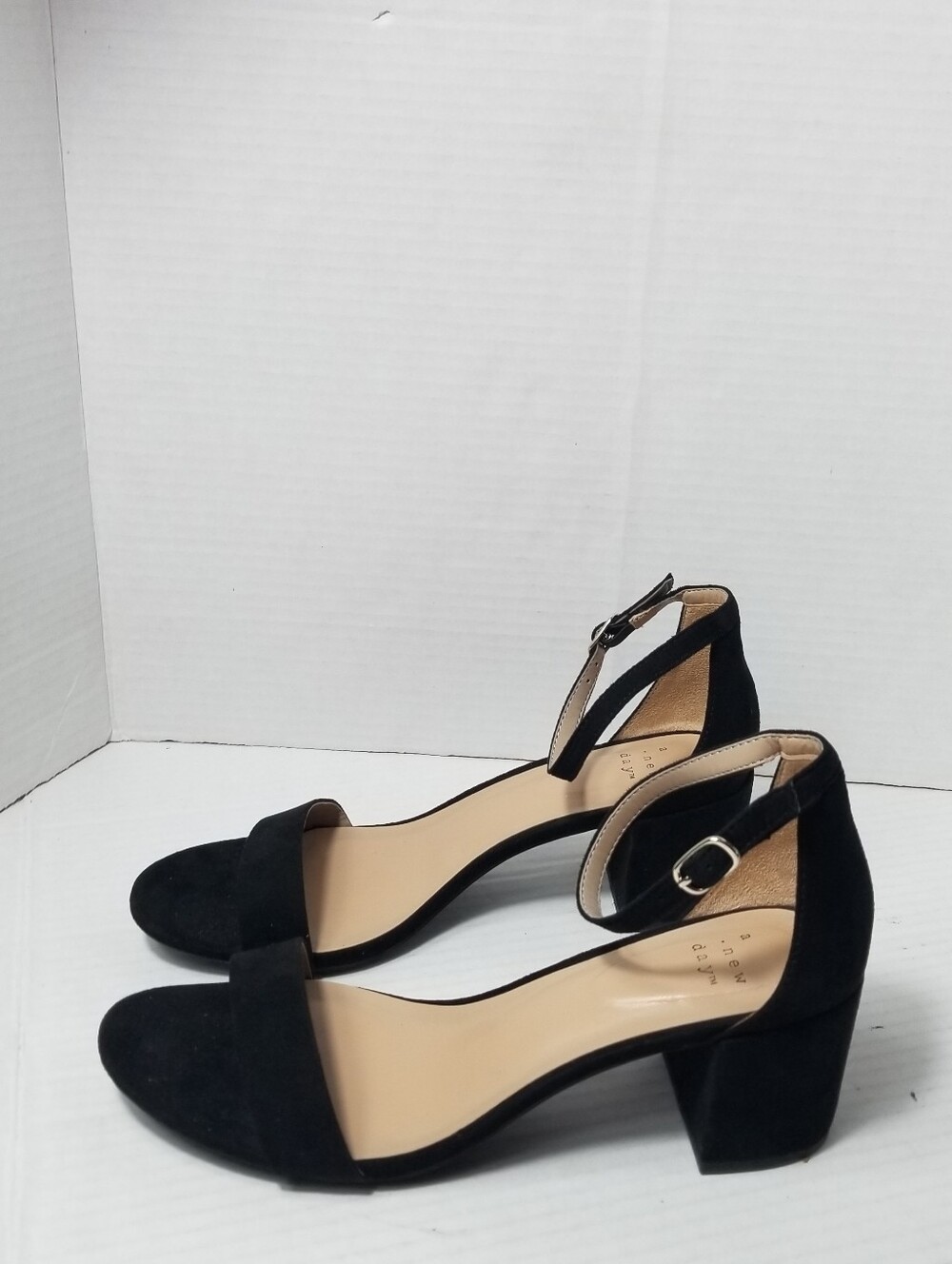A NEW DAY WOMEN'S BLACK ANKLE STRAP HEELS SIZE 8.5